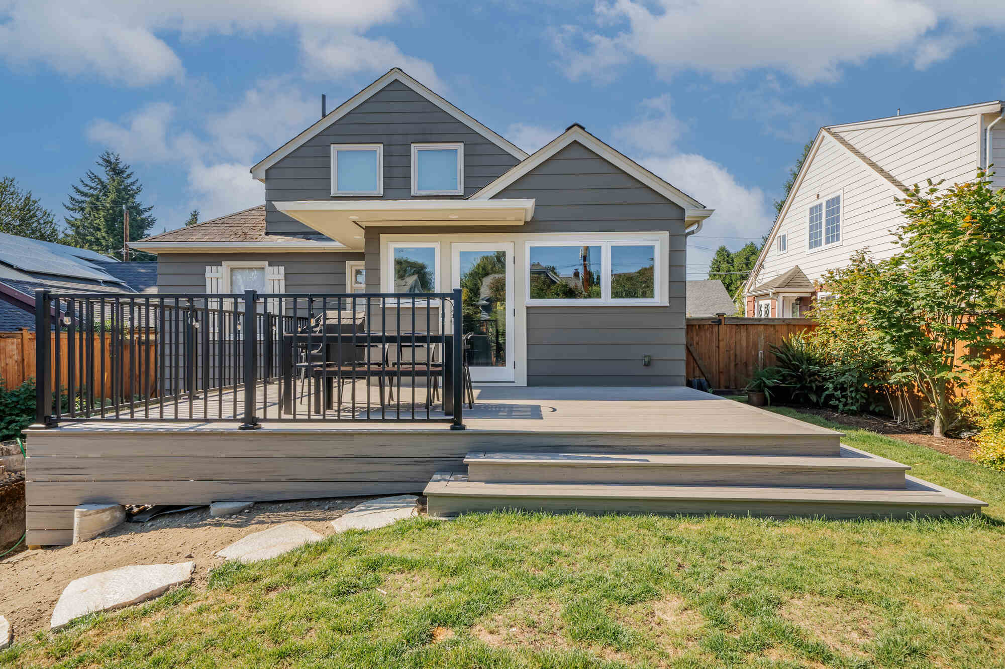 Seattle home with a large backyard deck, newly remodeled by CB Construction